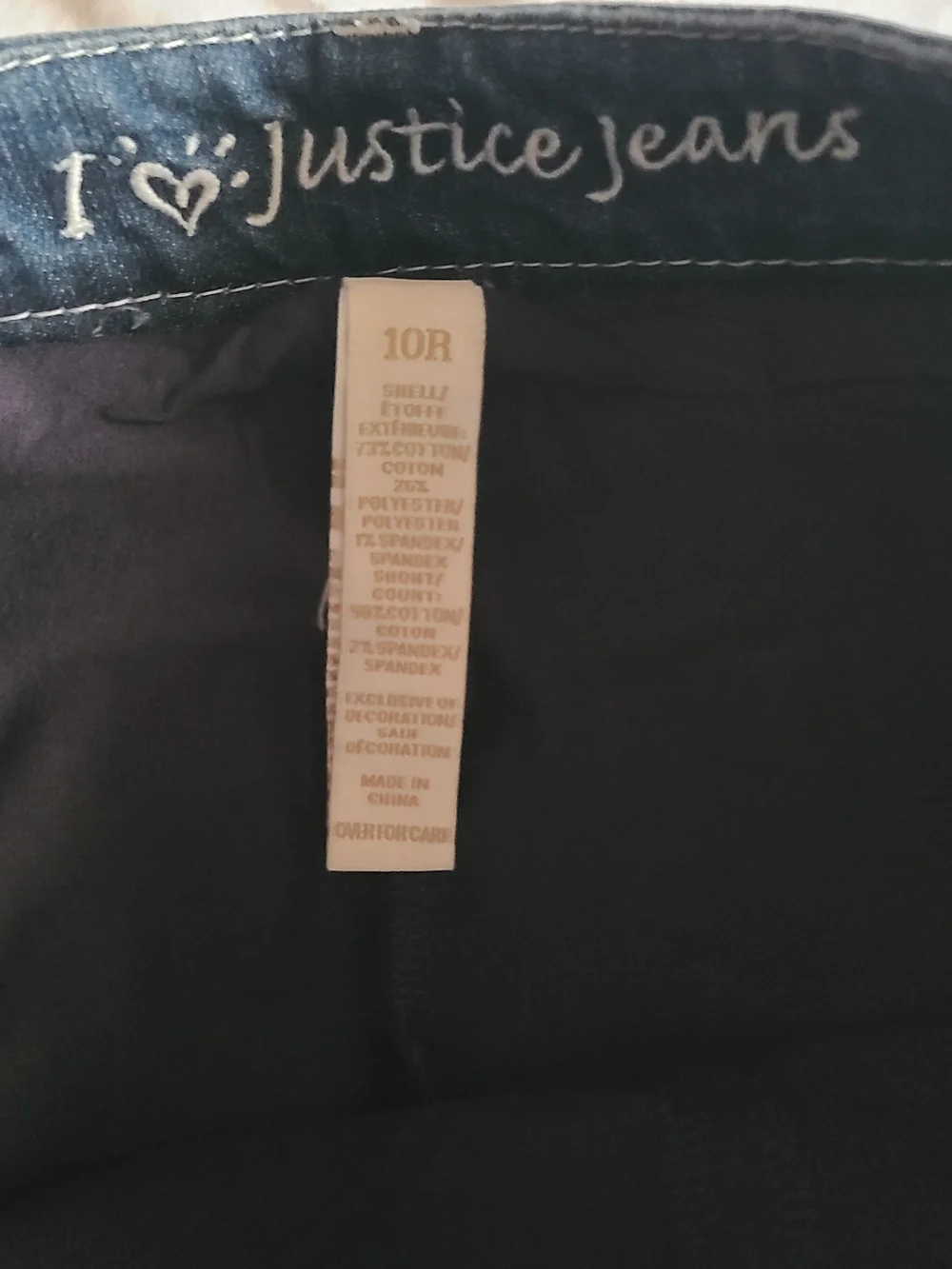 Justice Dark Blue Denim Mini Skirt with Distressed Accents